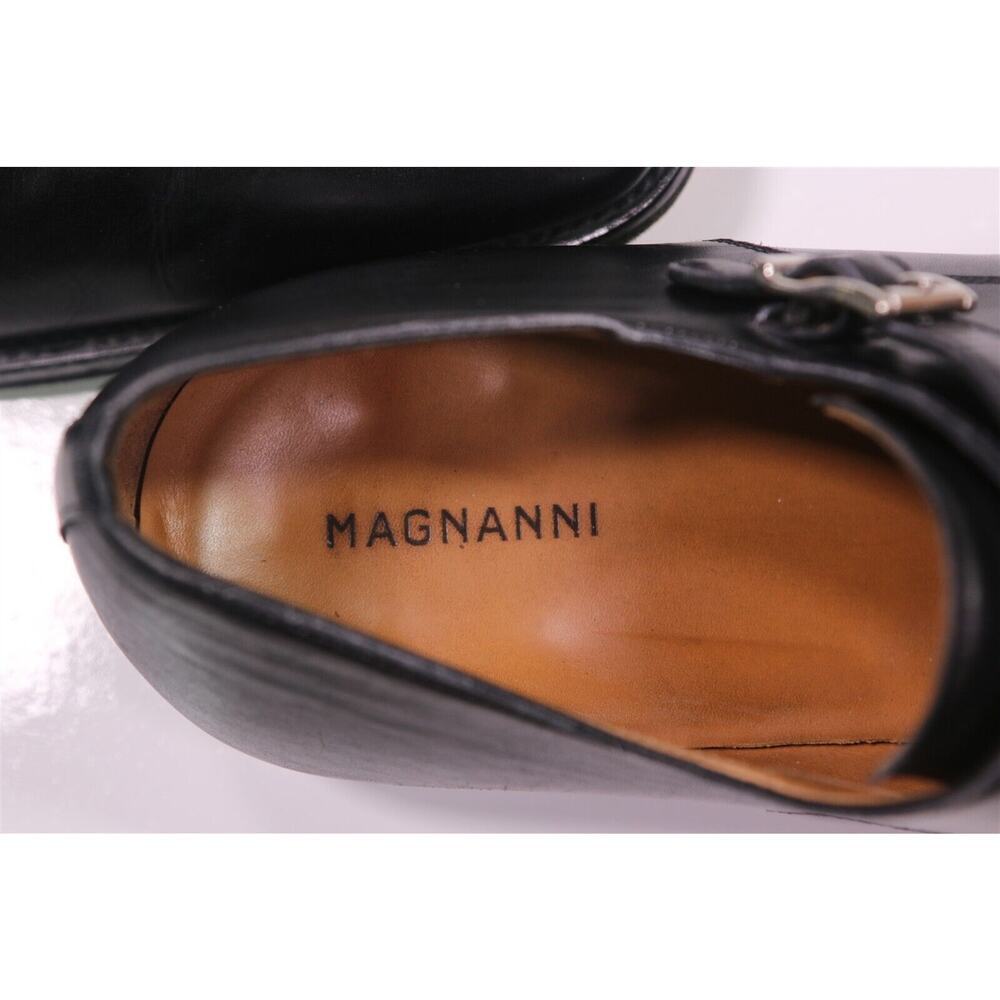 Magnanni Miro Double Monk Strap Black Leather Dress Shoes Men's US 13 - Picture 10 of 11